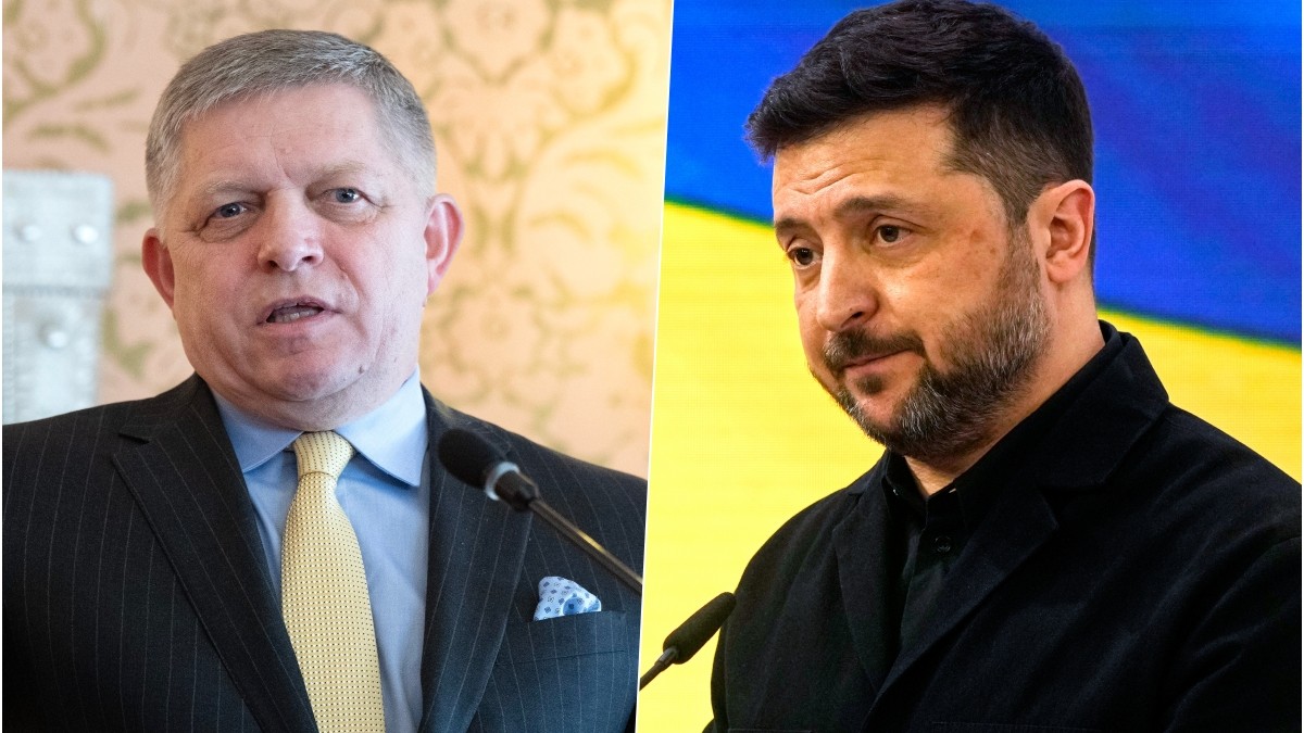 Robert Fico a Volodymyr Zelenskyj.