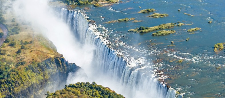 Zimbabwe's Victoria falls aerial view