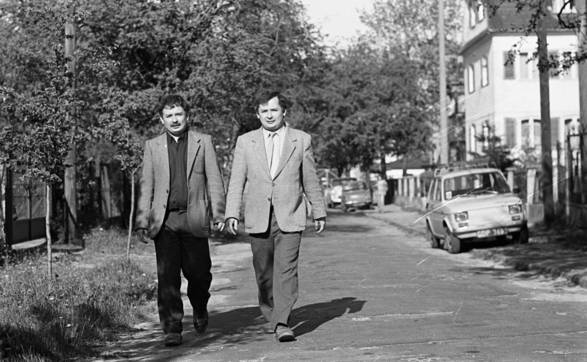 Jarosław Kaczyński i Lech Kaczyński w 1989 roku