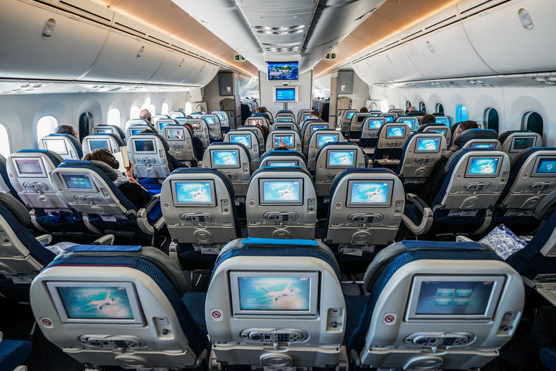 Boeing 787 Dreamliner - na zdjęciu klasa Ekonomiczna