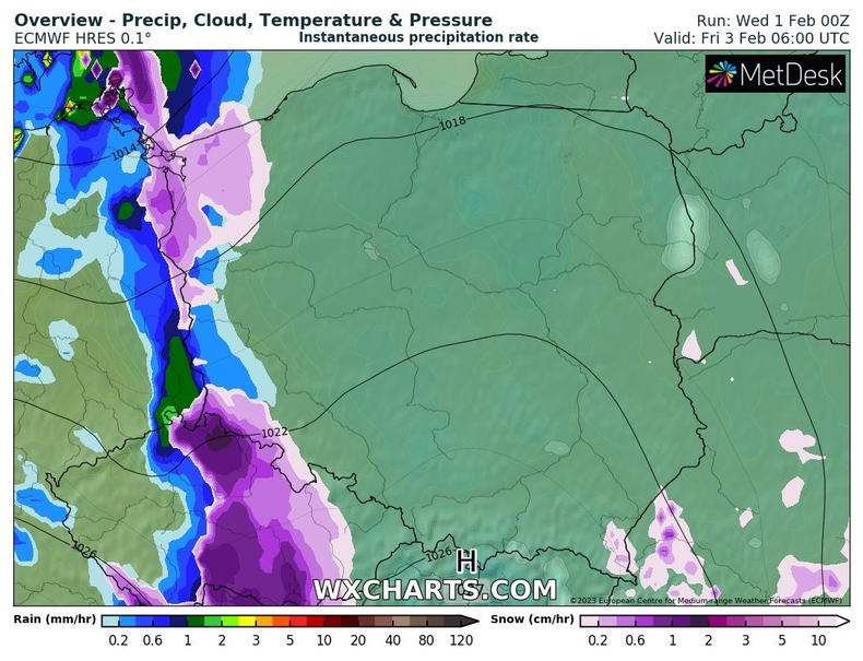 W nocy opady przejściowo osłabną