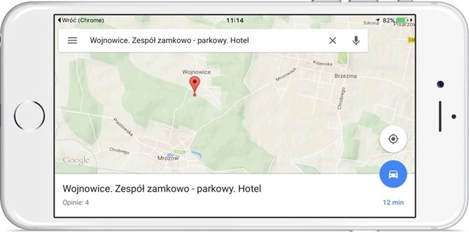 Dotknięcie powiadomienia uruchomi Mapy Google z konkretną lokalizacją