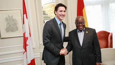 Ghana's president and Canadian prime minister