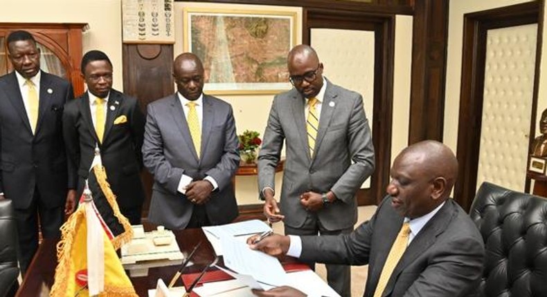 President William Ruto in his state office 