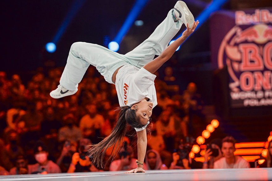 B-Girl Logistx performs at Red Bull Bc One World Final Poland in Gdansk, Poland on November 6th, 2021
