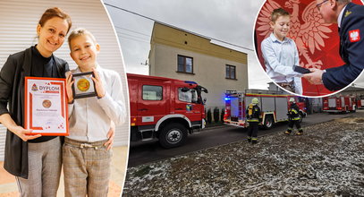 Wojtek dostał od strażaków medal za odwagę. Chłopiec uratował tatę, dziadków i siostrę