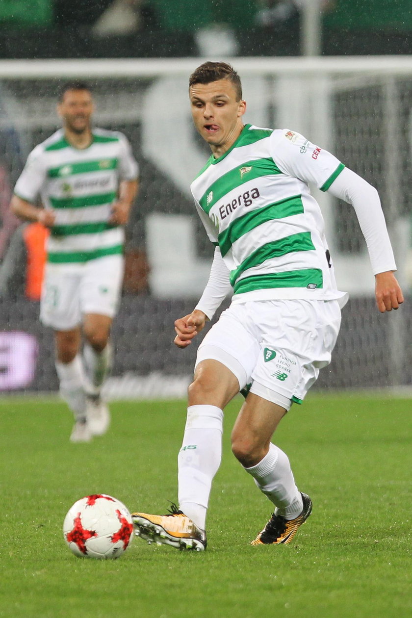 Pilka nozna. Ekstraklasa. Lechia Gdansk. Trening. 16.09.2017