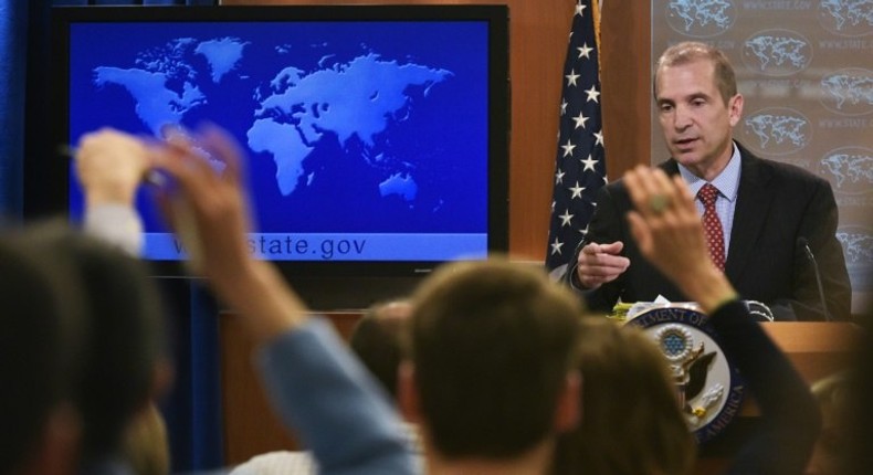 Acting spokesman Mark Toner calls on reporters in the first State Department briefing held since Donald Trump came to power