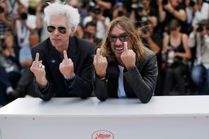 Director Jim Jarmusch and singer Iggy Pop pose during a photocall for the film Gimme Danger out of