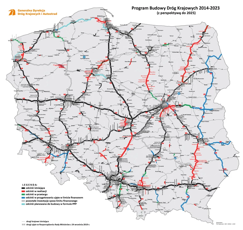 Aktualna mapa stanu polskich dróg