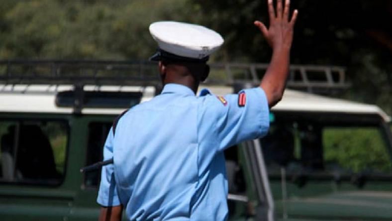 File image of a police officer on duty