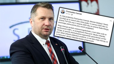 Minister Czarnek przeprasza wykładowcę UW. Chodzi o homofobiczne wypowiedzi