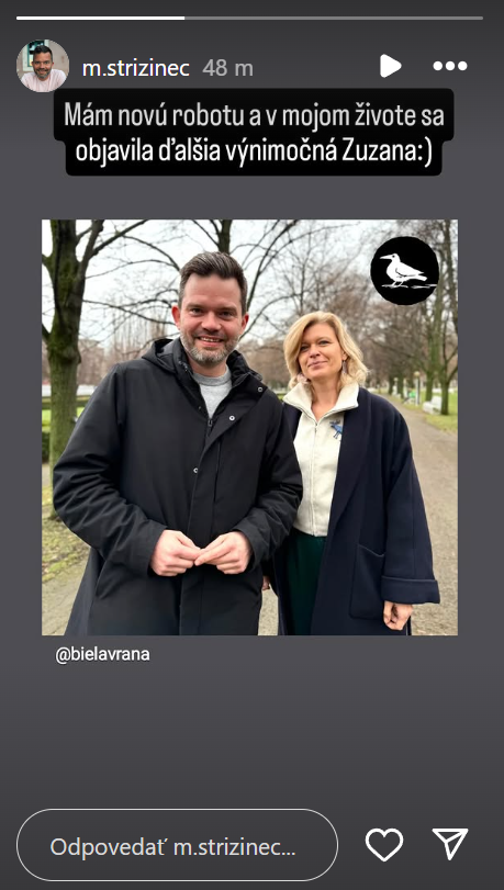 Bývalý hovorca Zuzany Čaputovej a bývalý novinár Martin Strižinec.