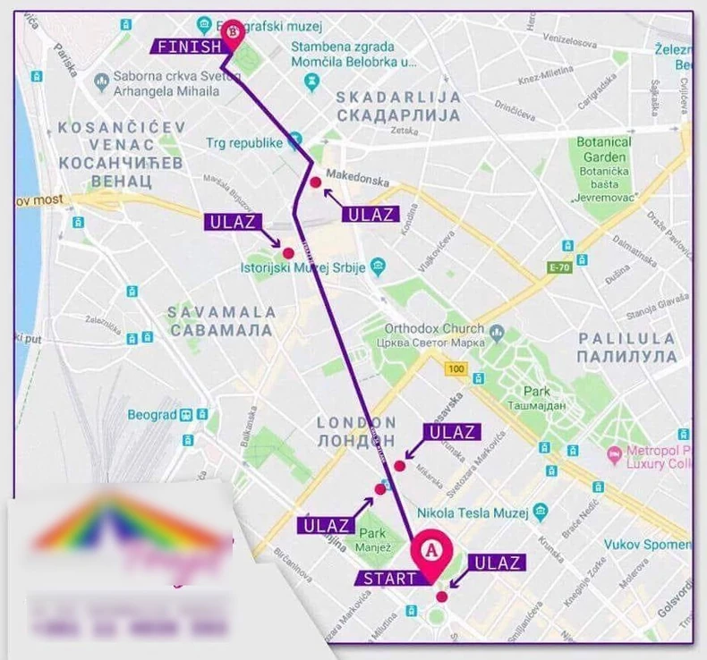 Trasa šetnje i ulazi