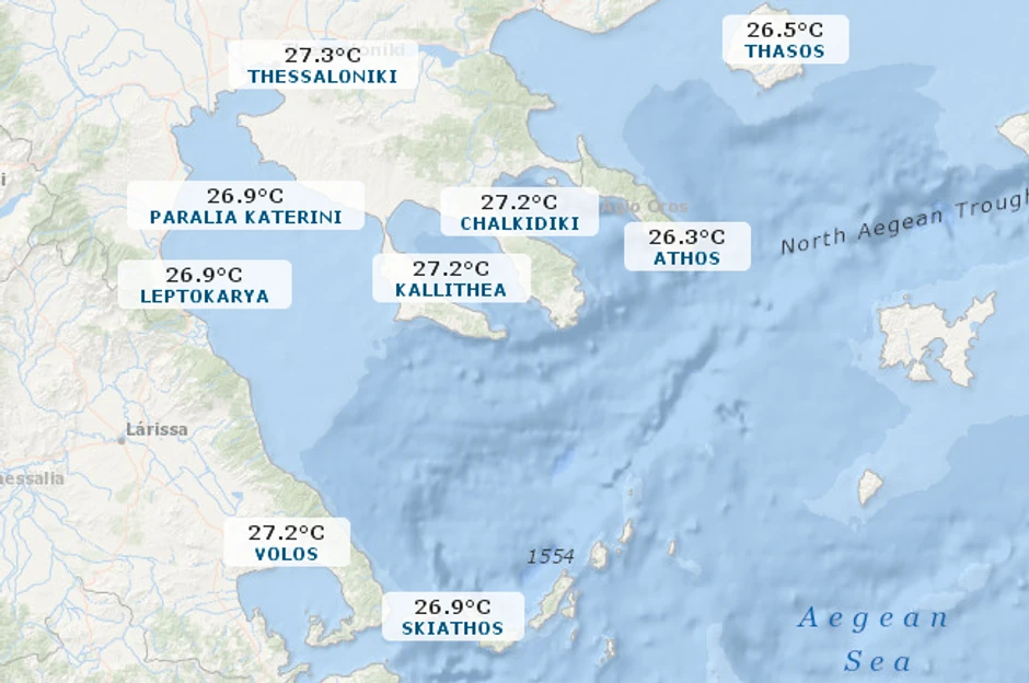 Grčka - temperatura mora