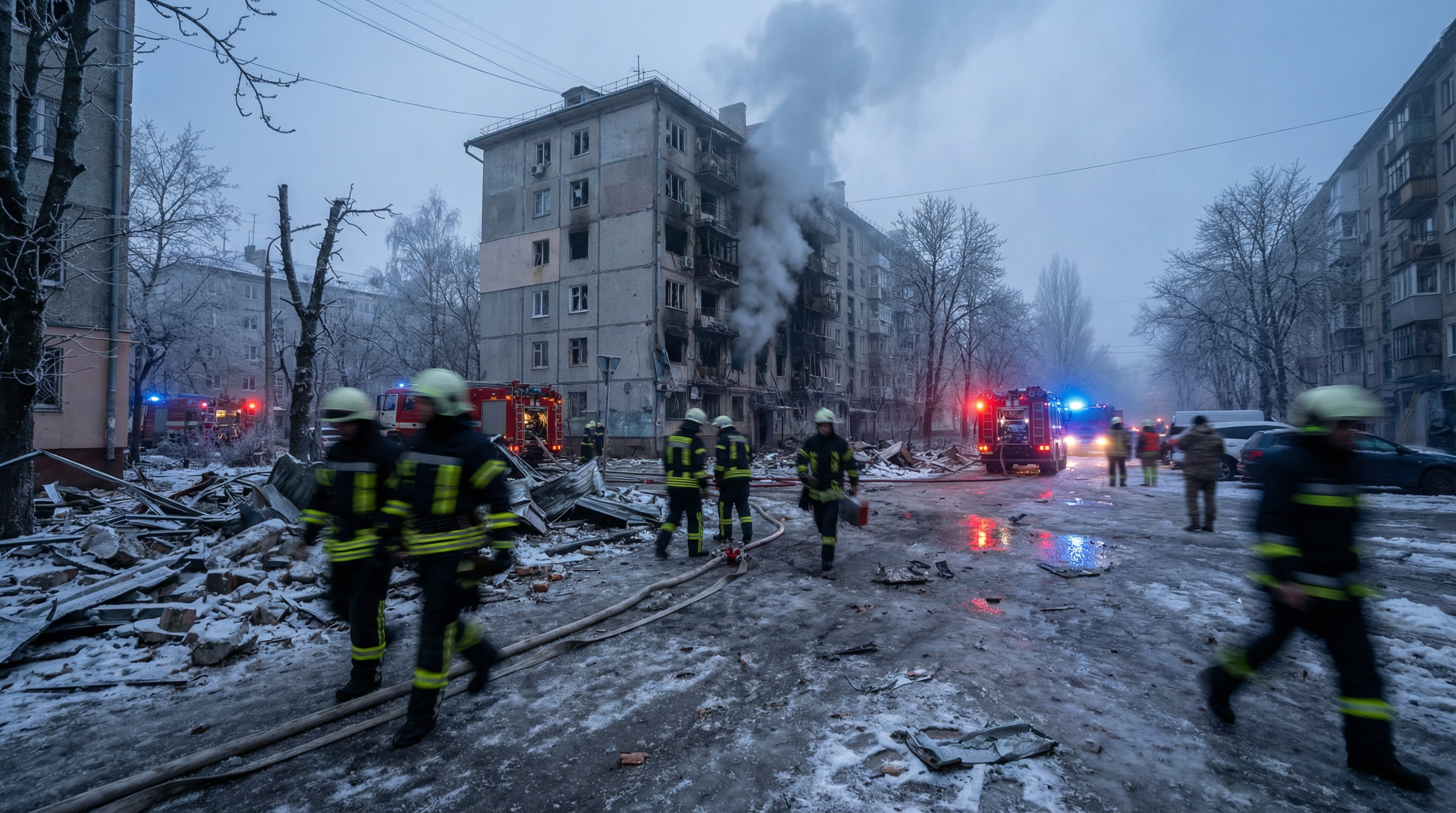 Masywny atak Rosji na Ukrainę: 4 zabitych, tysiące bez prądu w zimie
