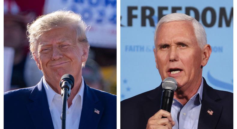 Former President Donald Trump; former Vice President Mike Pence.Getty Images