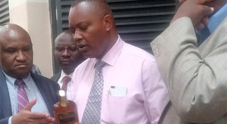 Director of Criminal Investigations George Kinoti during the raid at Africa Spirits Ltd in Thika on February 8, 2019