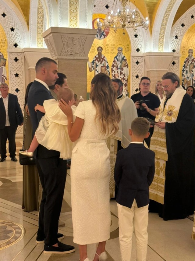 Aleksandra Prijović i Filip Živojinović, krštenje ćerke