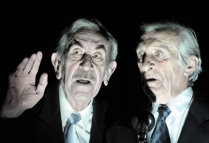 Andrzej Kopiczyński z Janem Kobuszewskim w Teatrze Kwadrat