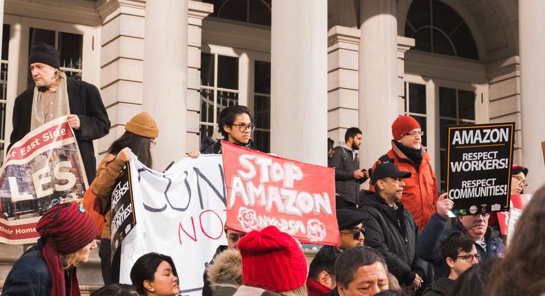 amazon protest nyc 7549