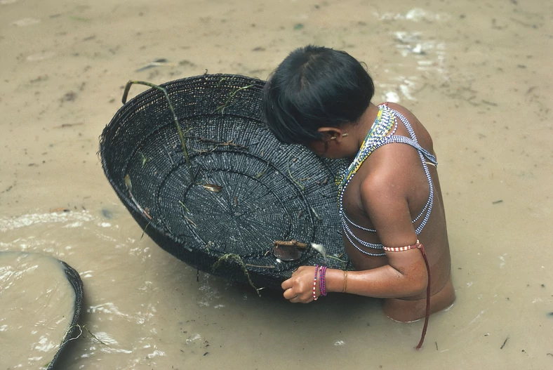 Представник племені яномамі увічнений під час риболовлі (ілюстративна фотографія).