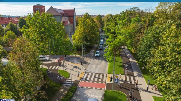 Przy skrzyżowaniu z ul. gen. Maczka powstaną nowe przejazdy rowerowe