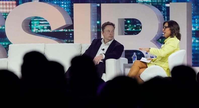 Elon Musk hired Linda Yaccarino, right, as the new CEO of Twitter.AP Photo/Rebecca Blackwell
