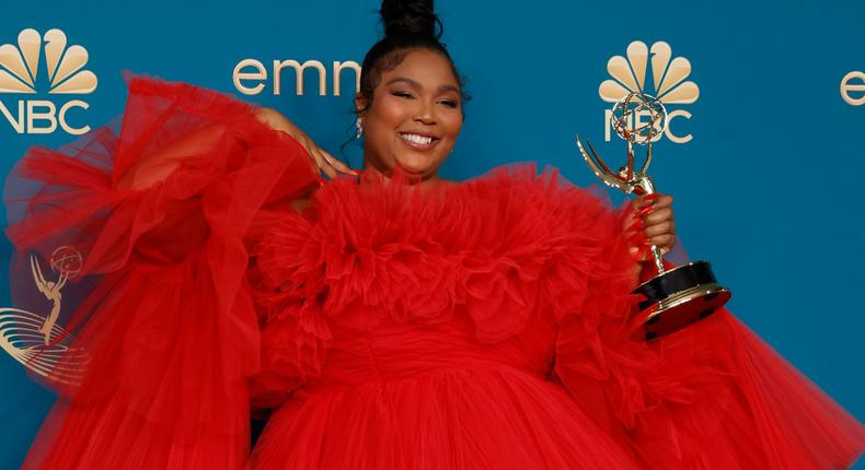 Lizzo posed with her award for Outstanding Competition Program at the 74th Primetime Emmys ceremony on September 12, 2022.Frazer Harrison/Getty Images