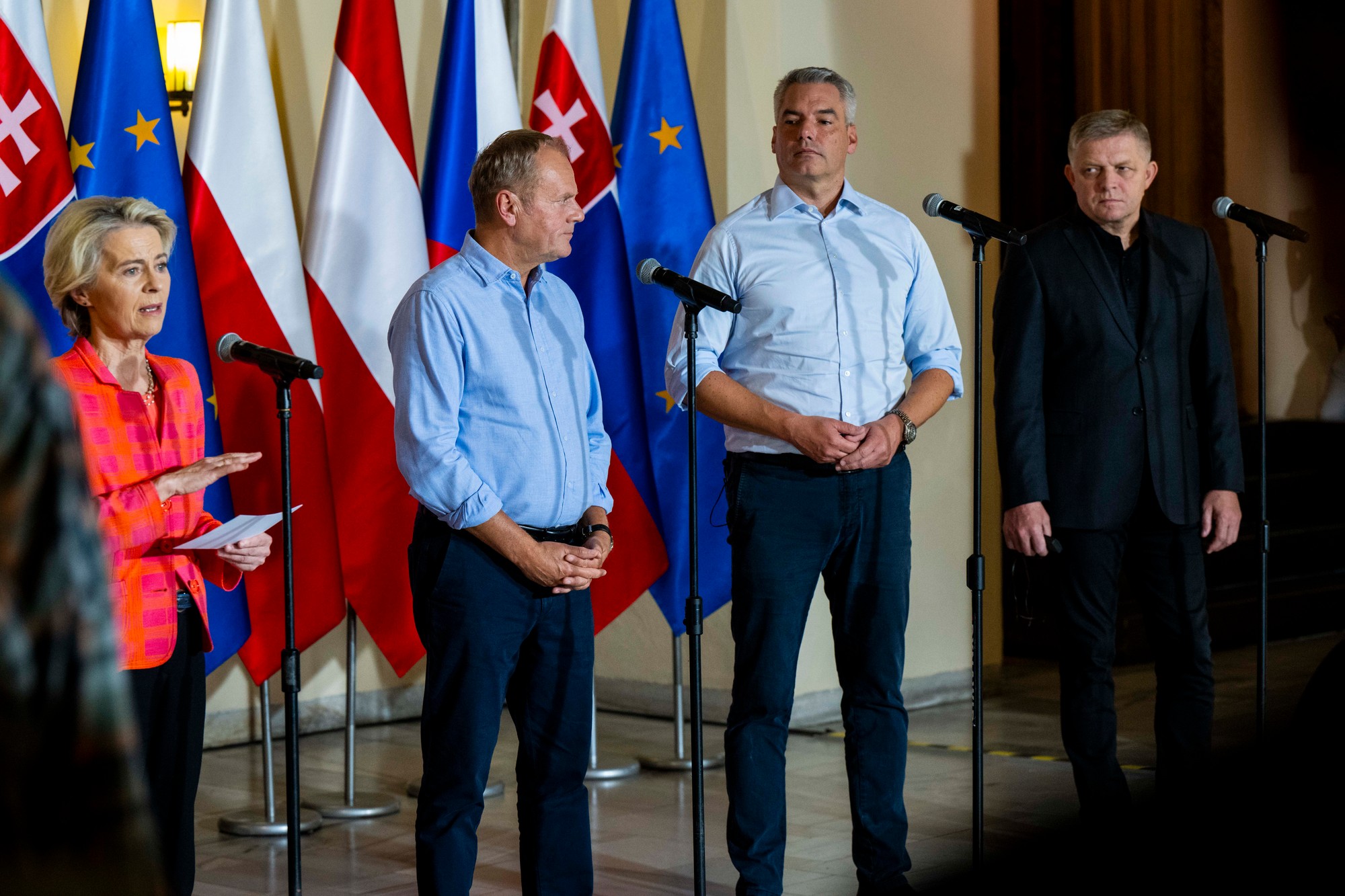 Predsedníčka Európskej komisie Ursula von der Leyenová sa stretla so šéfmi vlád Poľska, SR, ČR a Rakúska v poľskom meste Vroclav.
