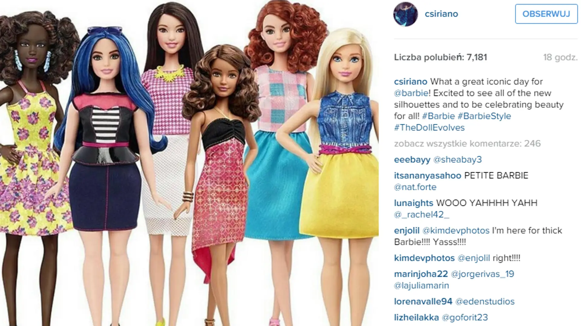 Barbie o normalnych kobiecych kształtach? Pierwsze lalki już w sprzedaży