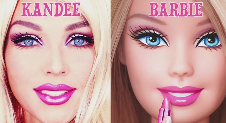 Kandee Johnson transforms into Barbie