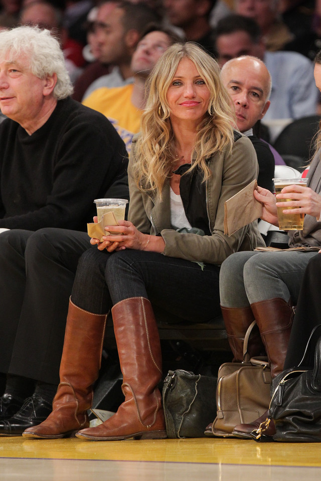 Cameron Diaz na meczu Lakersów