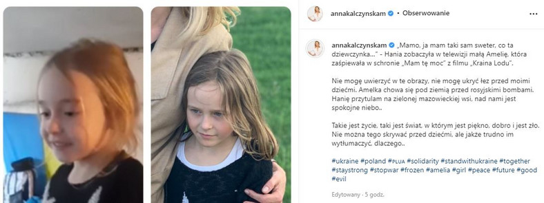 Anna Kalczyńska poruszona sytuacją dzieci na wojnie