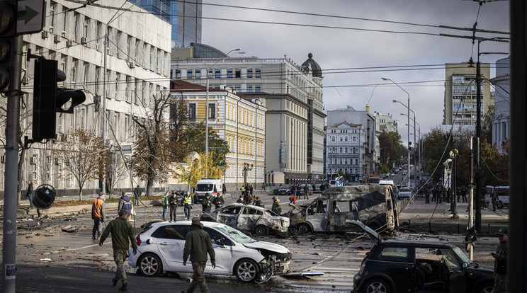 Orosz bombatámadás a ukrán fővárosban / Fotó: GettyImages
