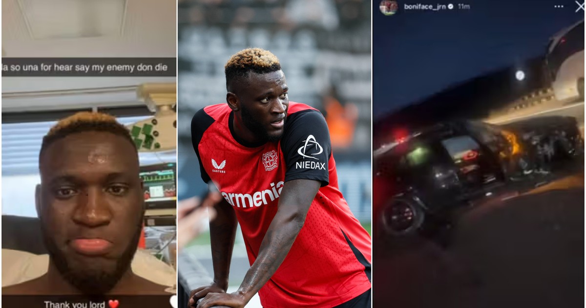 Victor Boniface thanks God after surviving car accident with minor hand