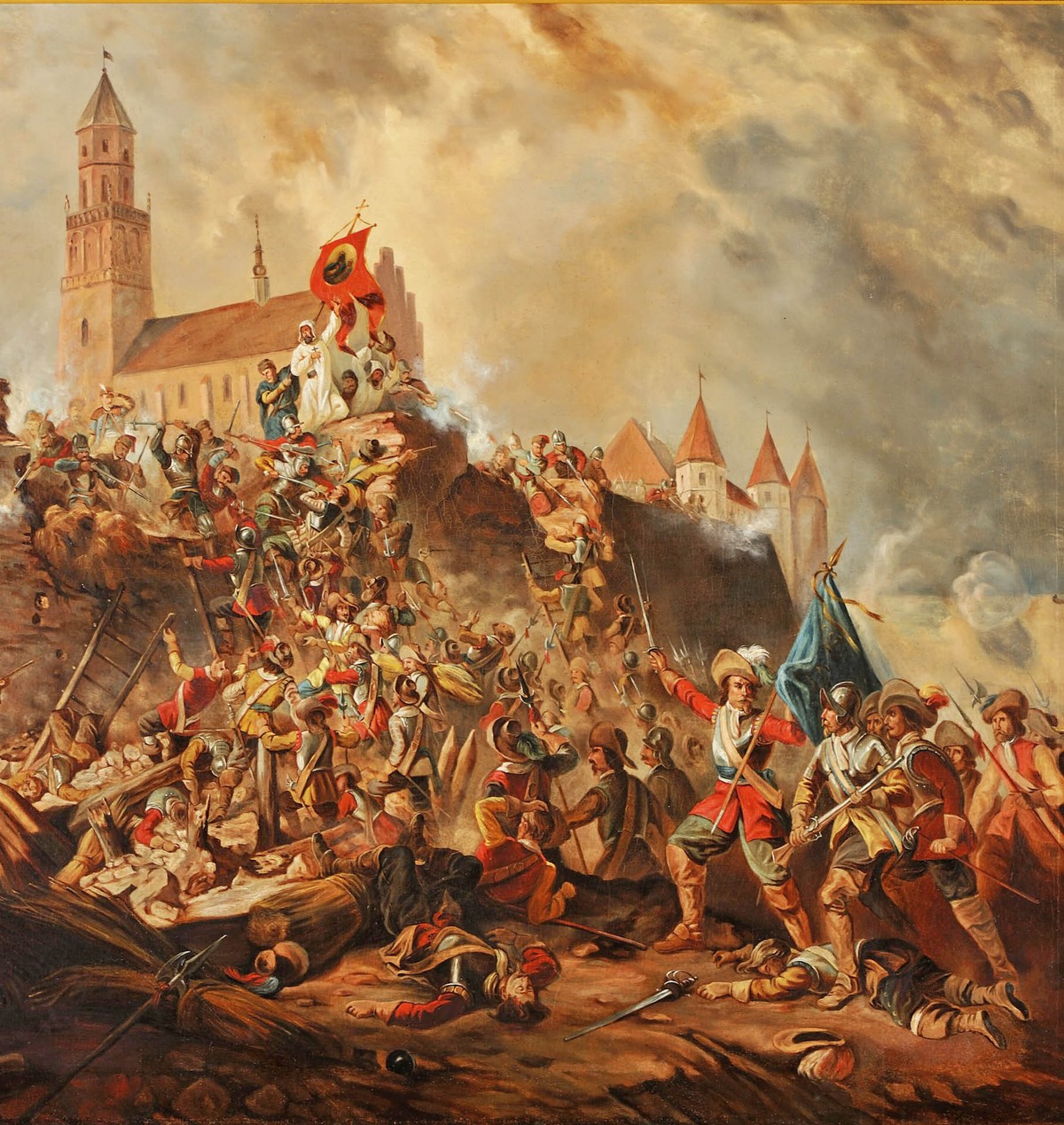 „Oblężenie Częstochowy przez Szwedów”, obraz Franciszka Kondratowicza
