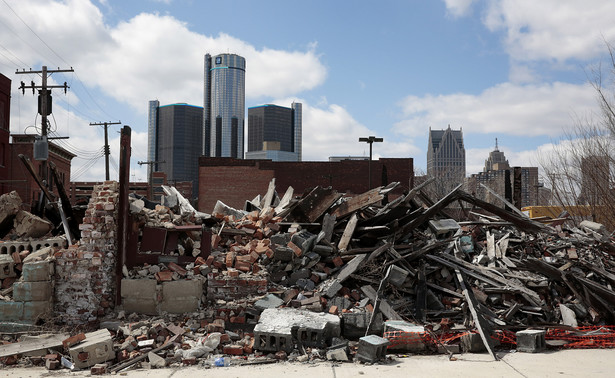 Detroit, ruiny zburzonych budynków