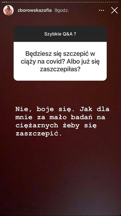 Zofia Zborowska na Instagramie