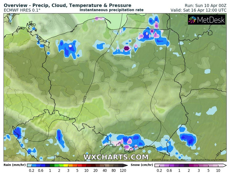 W weekend pojawi się więcej przelotnych opadów