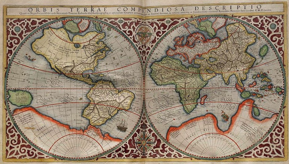 Mapa Świata Gerarda Merkatora z 1587 r.