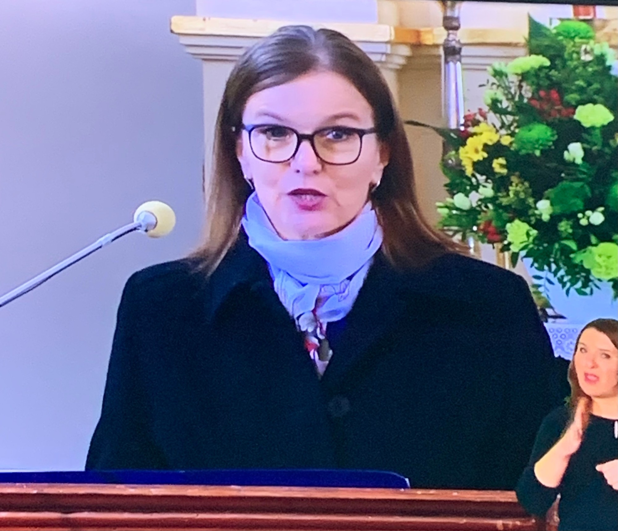 Renáta Vinczeová v kázni na bohoslužbe.