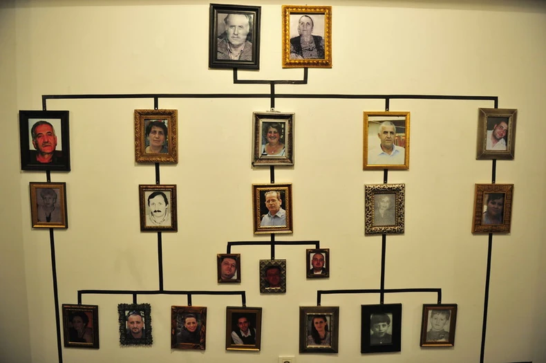 Porodično stablo i crno - bele fotografije onih kojih više nema