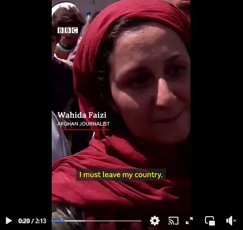 Afgańska dziennikarka Wahida Faizi w rozmowie z Lyse Doucet z BBC