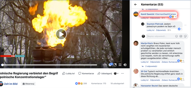 Adam Andruszkiewicz na Facebooku jako Kamil Sawicki