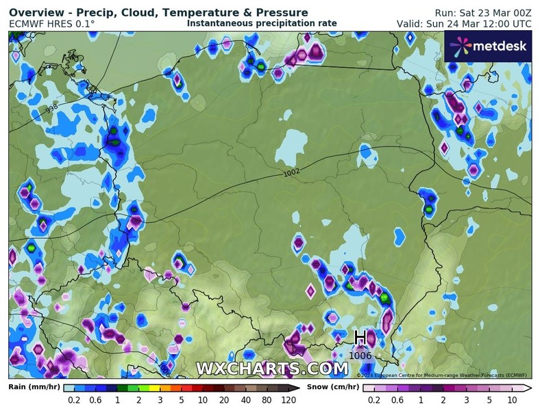 W niedzielę możliwe są burze śnieżne