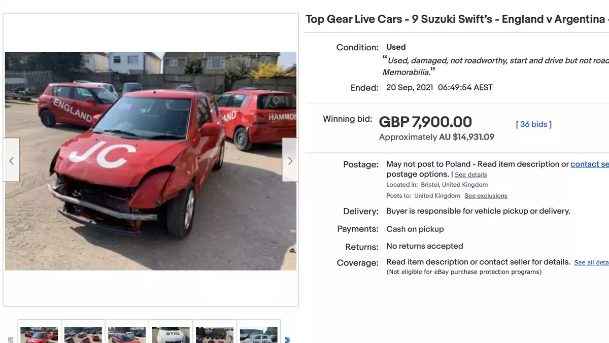 Aukcja eBay Suzuki Swift Top Gear