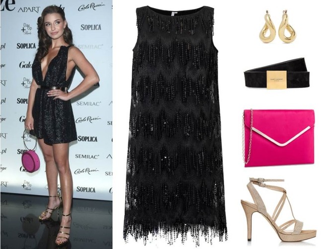 STYLIZACJE na sylwestra 2018: sukienka – Cotton Club/cottonclub.pl , kolczyki – Tkmaxx , pasek – Tkmaxx, torebka – Menbur/menbur.pl, buty – Menbur/menbur.pl