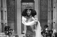 Barbara Brylska na planie filmu Faraon 