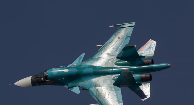 The Sukhoi Su-34 jet fighter-bomber of Russian Air Force.aviation-images.com/Universal Images Group via Getty Images